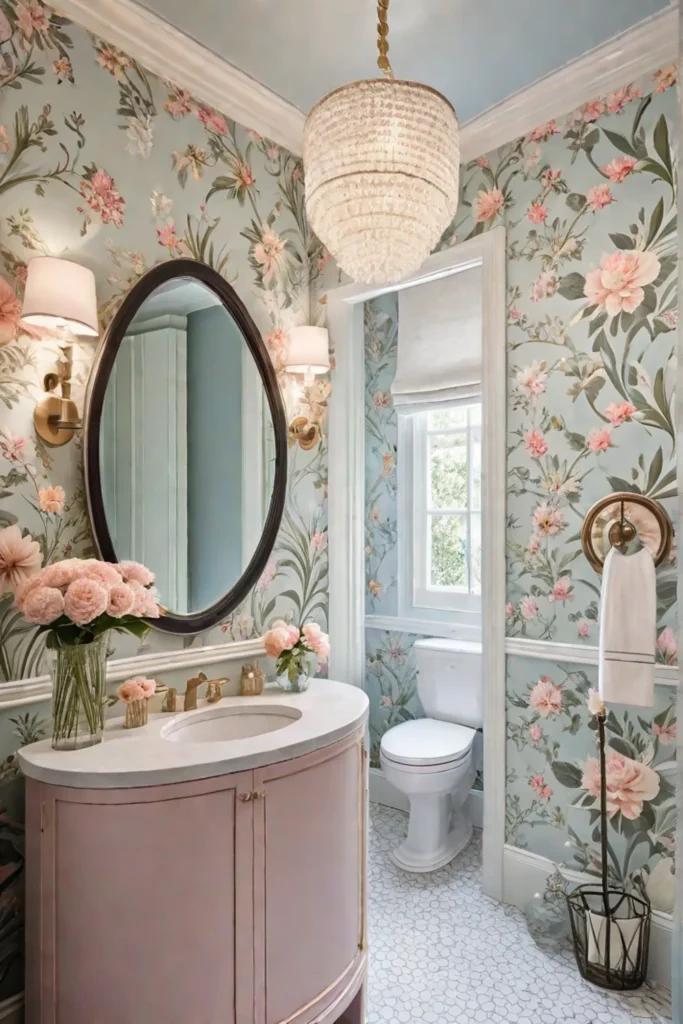 Delicate wallpaper small space enchanting ambiance