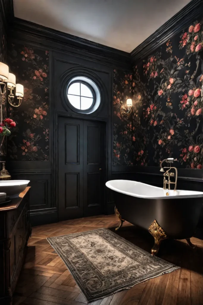 Elegant bathroom romantic atmosphere intimate