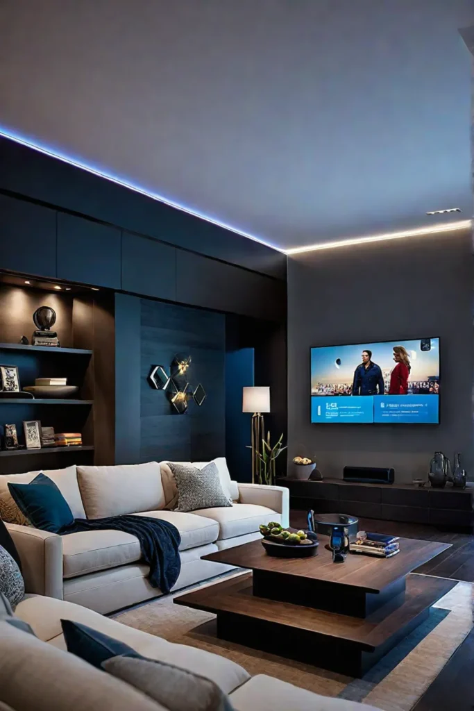 Familyfriendly living room with adaptable lighting