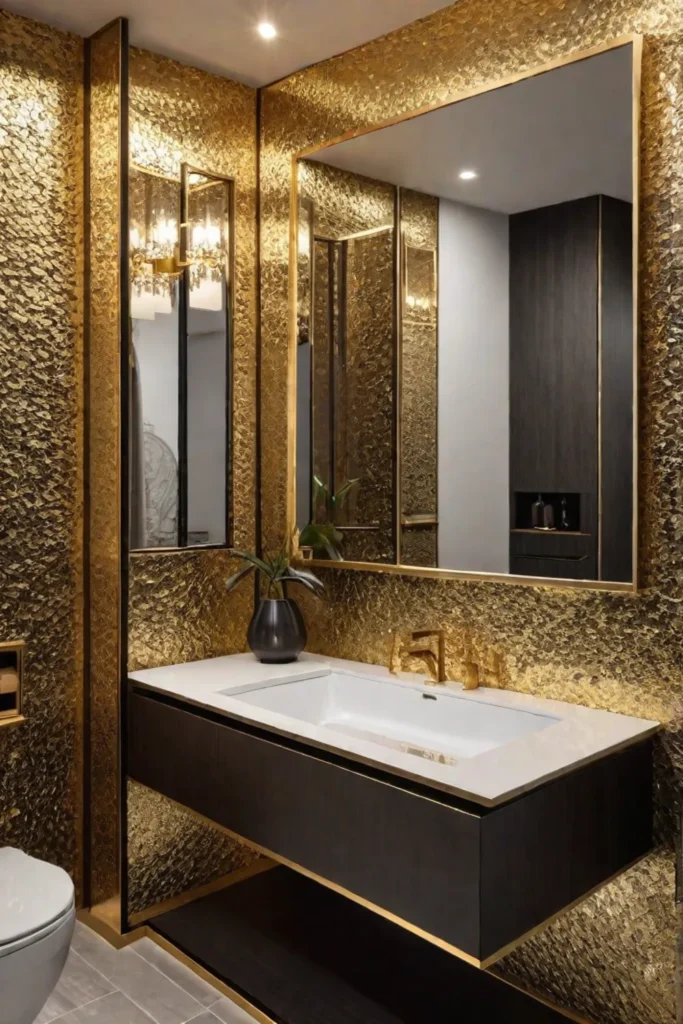 Gold bathroom modern decor opulent