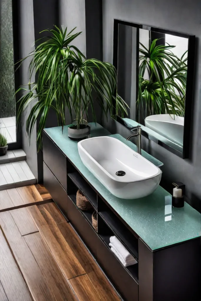 Greywater system in a sustainable bathroom
