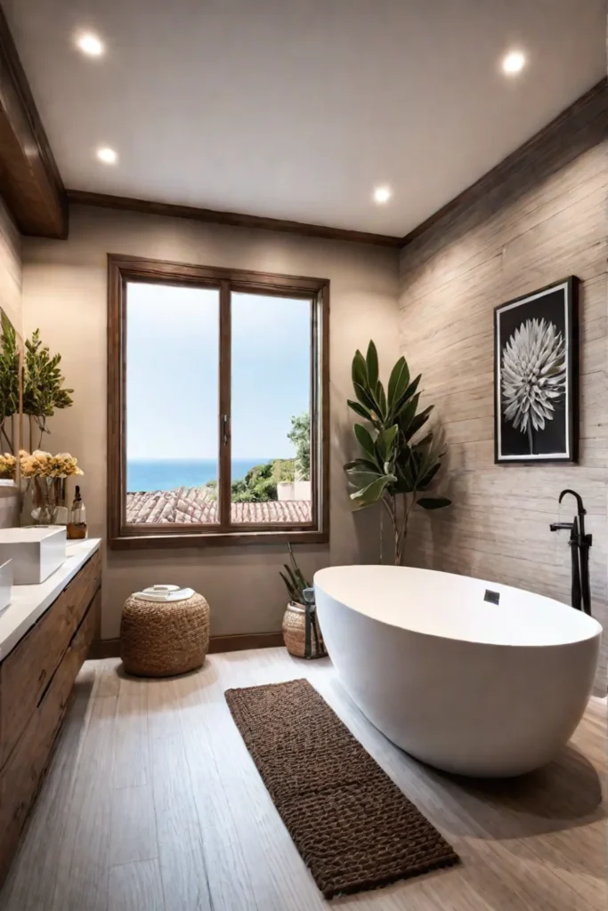 Inviting bathroom with a warm and earthy color scheme