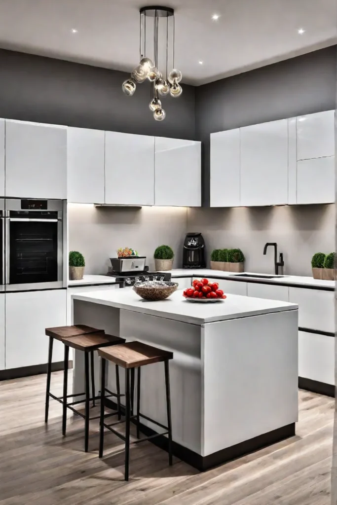 Kitchen island maximizing space and functionality