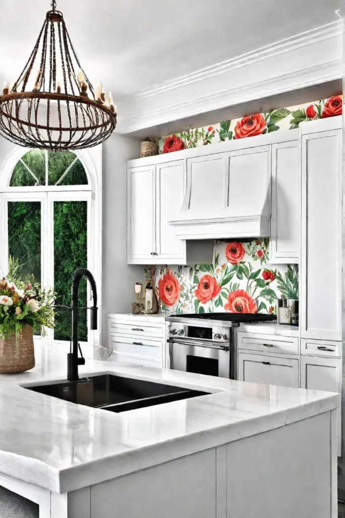 Kitchen upgrade with removable wallpaper