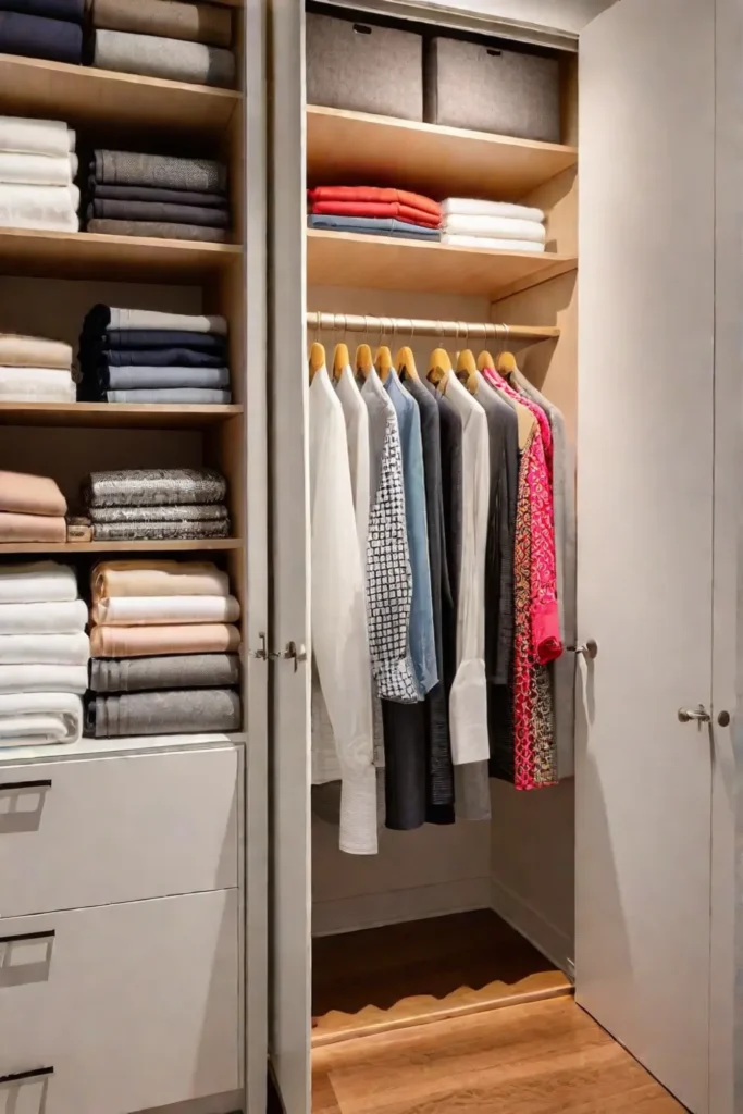 KonMari folding method for organized clothing in drawers