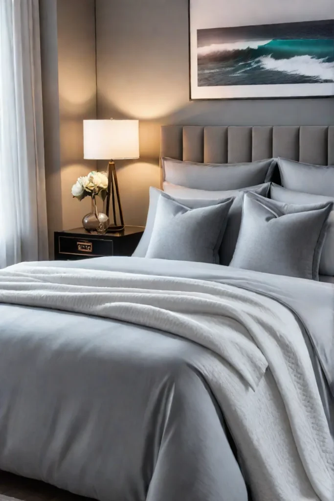 Luxurious bedroom linen cashmere silk