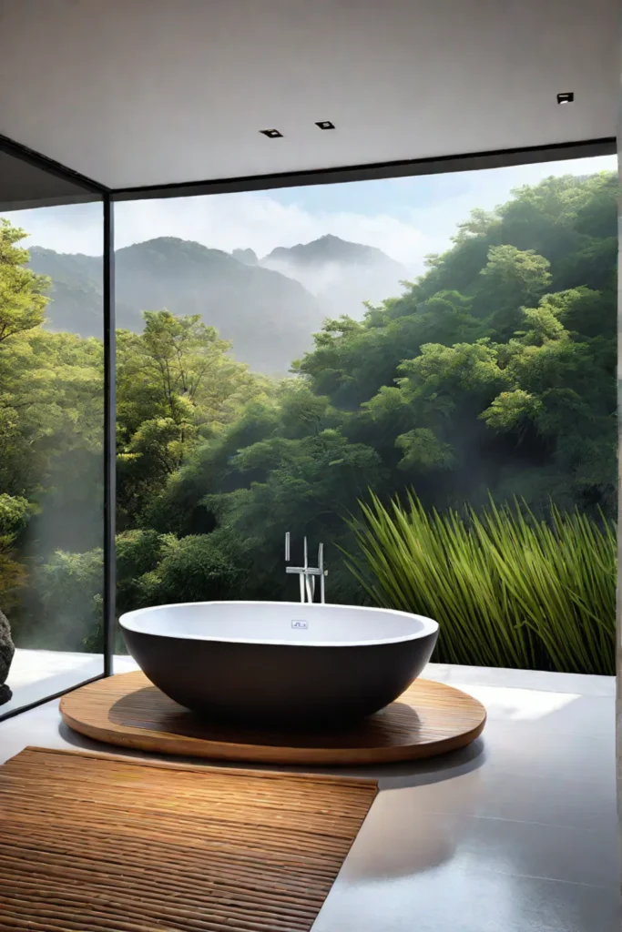 Minimalist bathroom design with natural materials