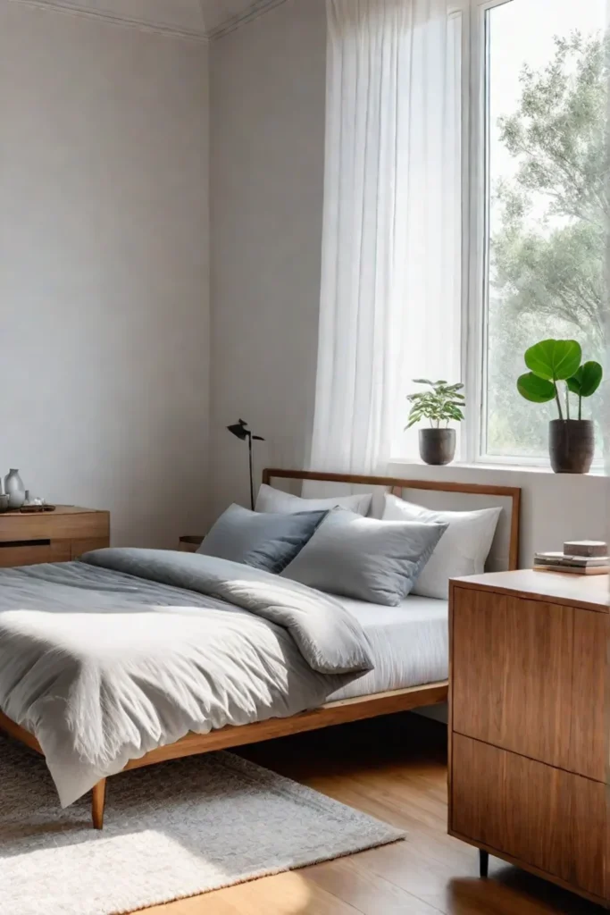 Minimalist bedroom natural light