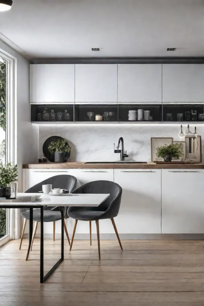 Minimalist onewall kitchen design with a focus on functionality