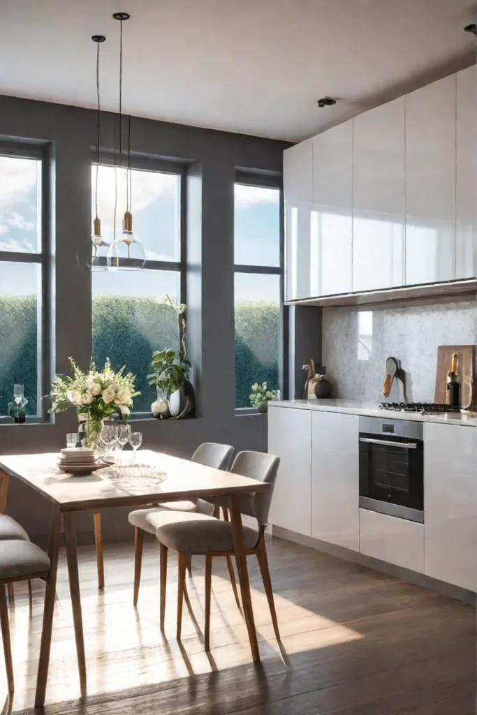 Modern minimalist kitchen emphasizing functionality and userfriendliness
