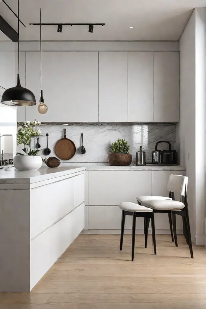 Modern minimalist kitchen maximizing space and light