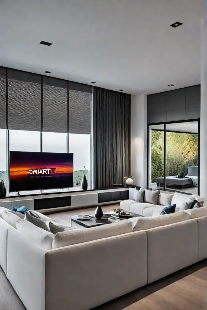 Modular sofa and entertainment system in a smart living space