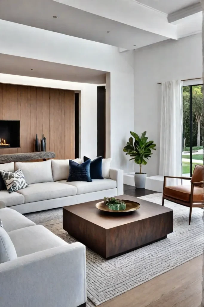Rustic modern living room design on a budget