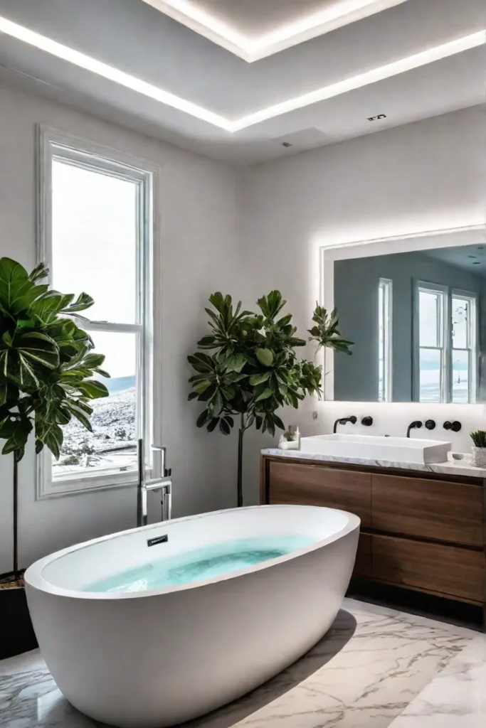 Sustainable bathroom with luxurious touches
