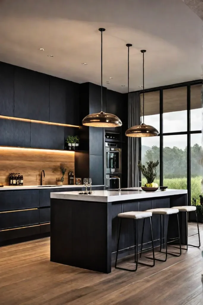 Blending rustic and modern styles in kitchen design