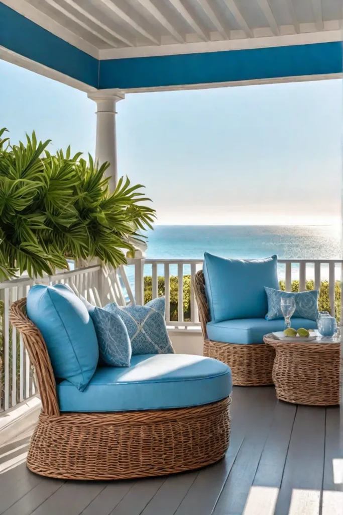 Coastal porch with ocean view
