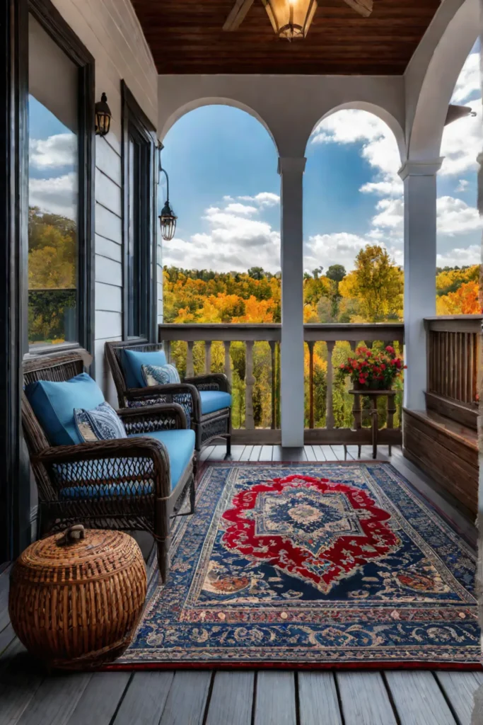 Inviting porch with paint that prevents mold and mildew growth