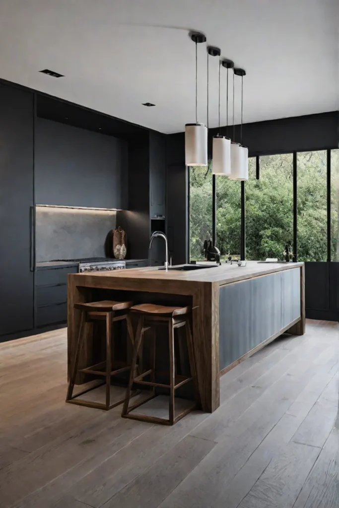 Modern rustic kitchen clean lines