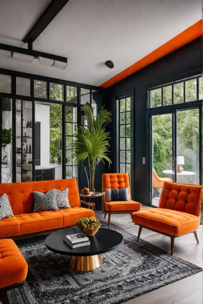 Orange porch midcentury modern