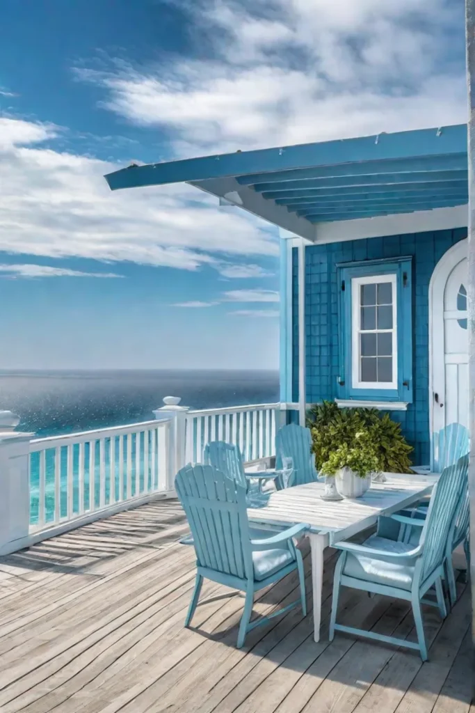 Sky blue porch beach house