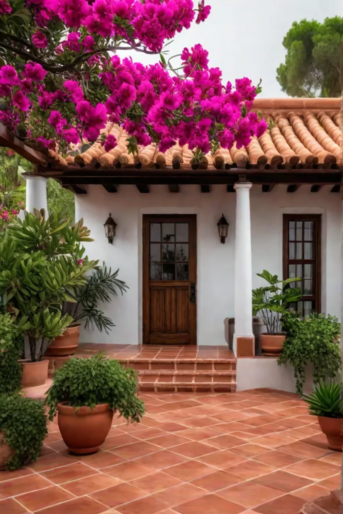 Terra cotta porch Spanish home