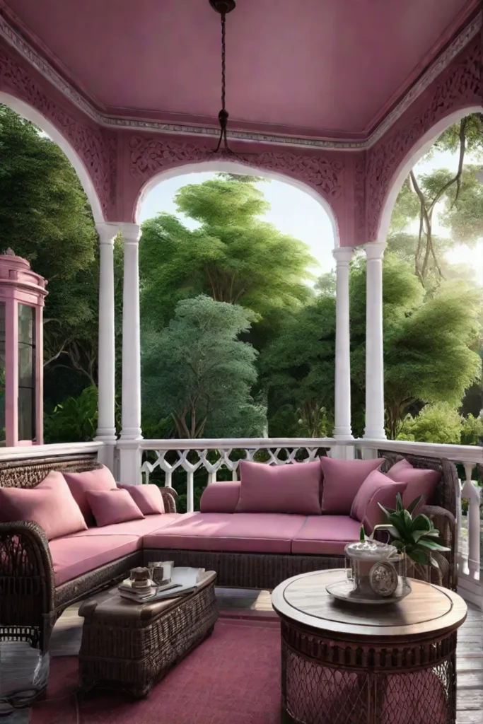 Victorian porch dusty rose