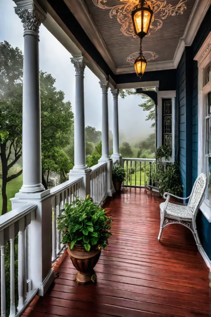 Victorian porch with vibrant paint that withstands temperature swings