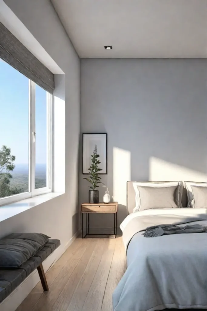Bright and airy minimalist bedroom