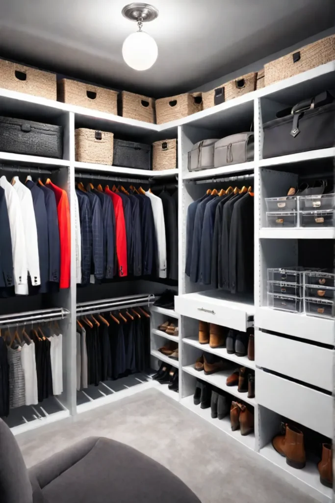 Closet transformation with maximized storage and organization