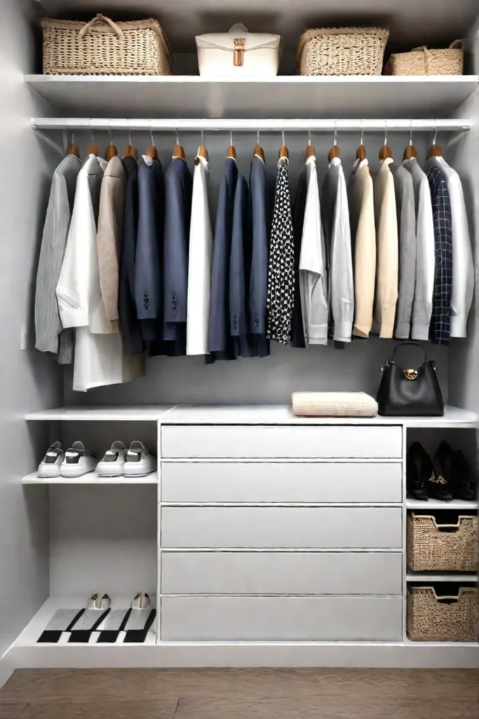 Personalized and organized closet with customizable storage options