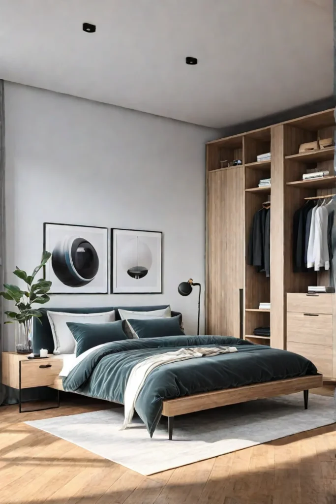 Vertical storage systems for small bedrooms